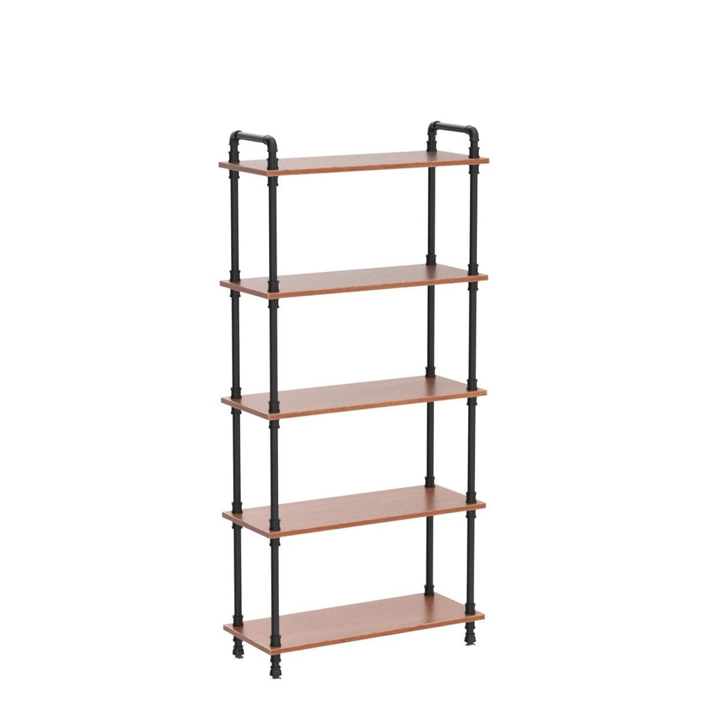5 Tier Rustic Brown Bookshelf D651