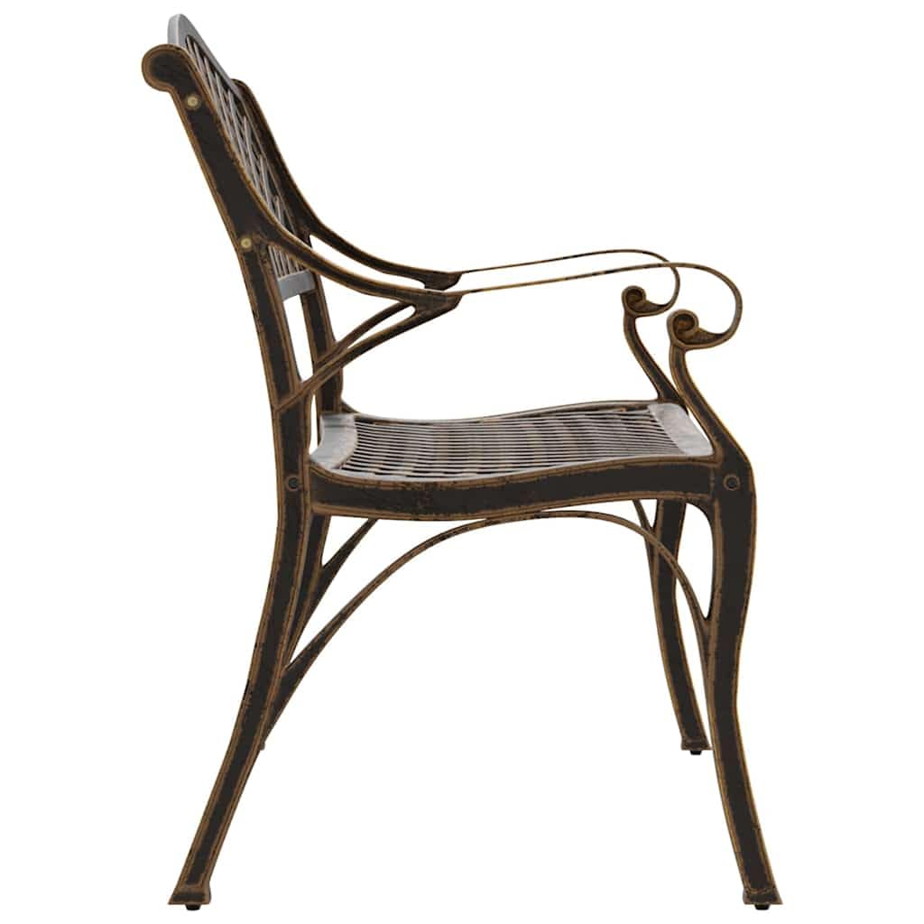 Cast Aluminum Patio Bench with Backrest I8750