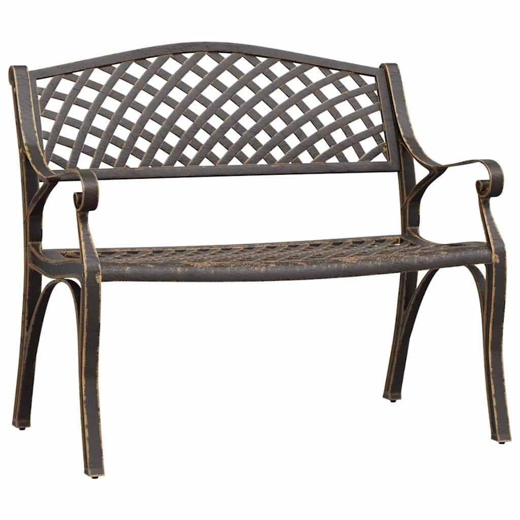 Cast Aluminum Patio Bench with Backrest I8750