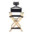 Extra Tall Foldable Directors Chair with Adjustable Mesh Headrest C92516