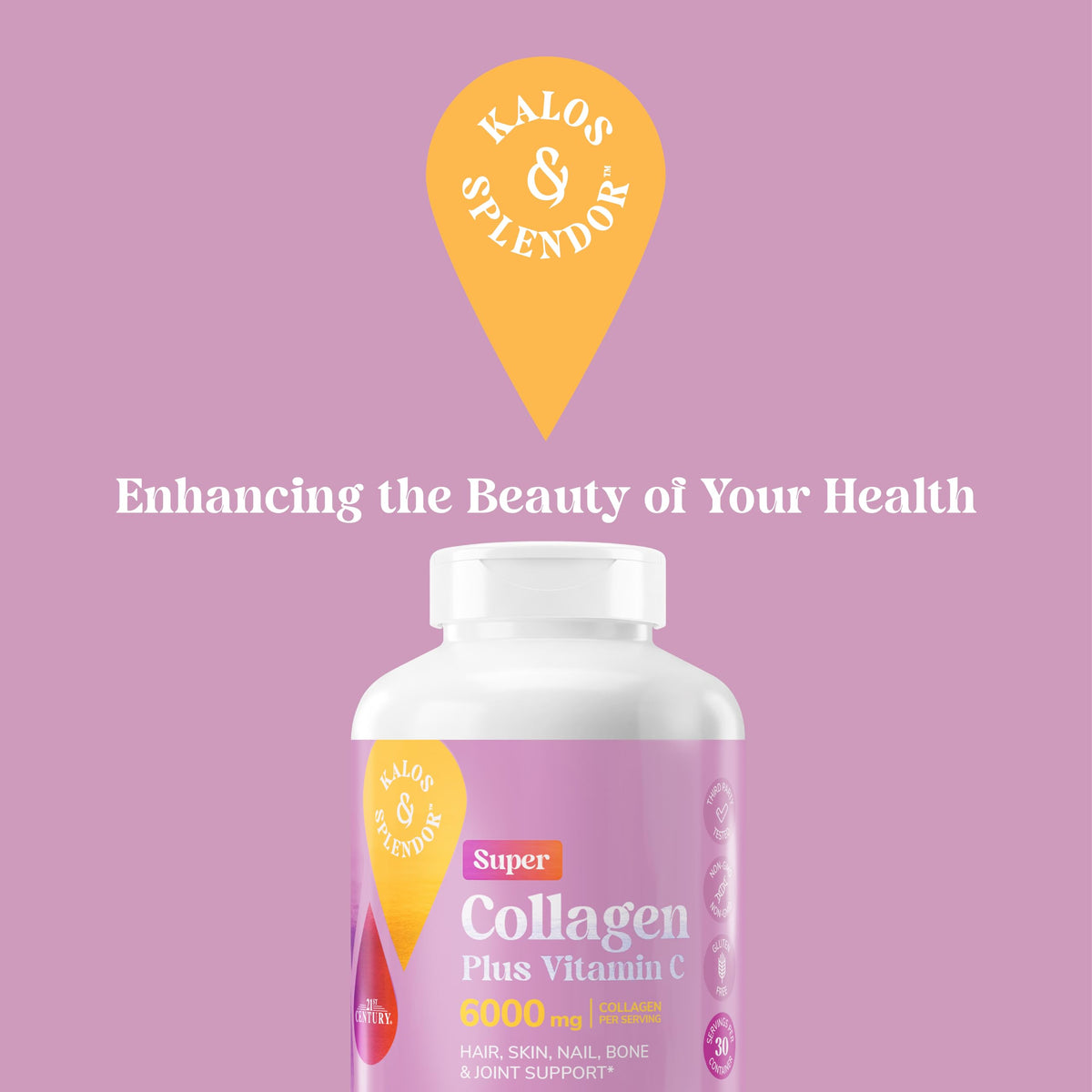 Collagen Vitamin C Tablets 6000mg 180 Count D110