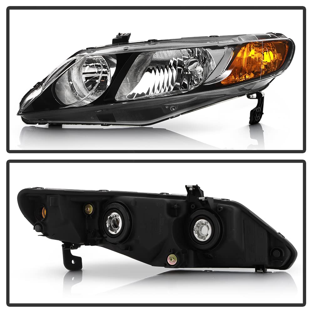 Black Factory Style Headlights Headlamps Left+Right H7194
