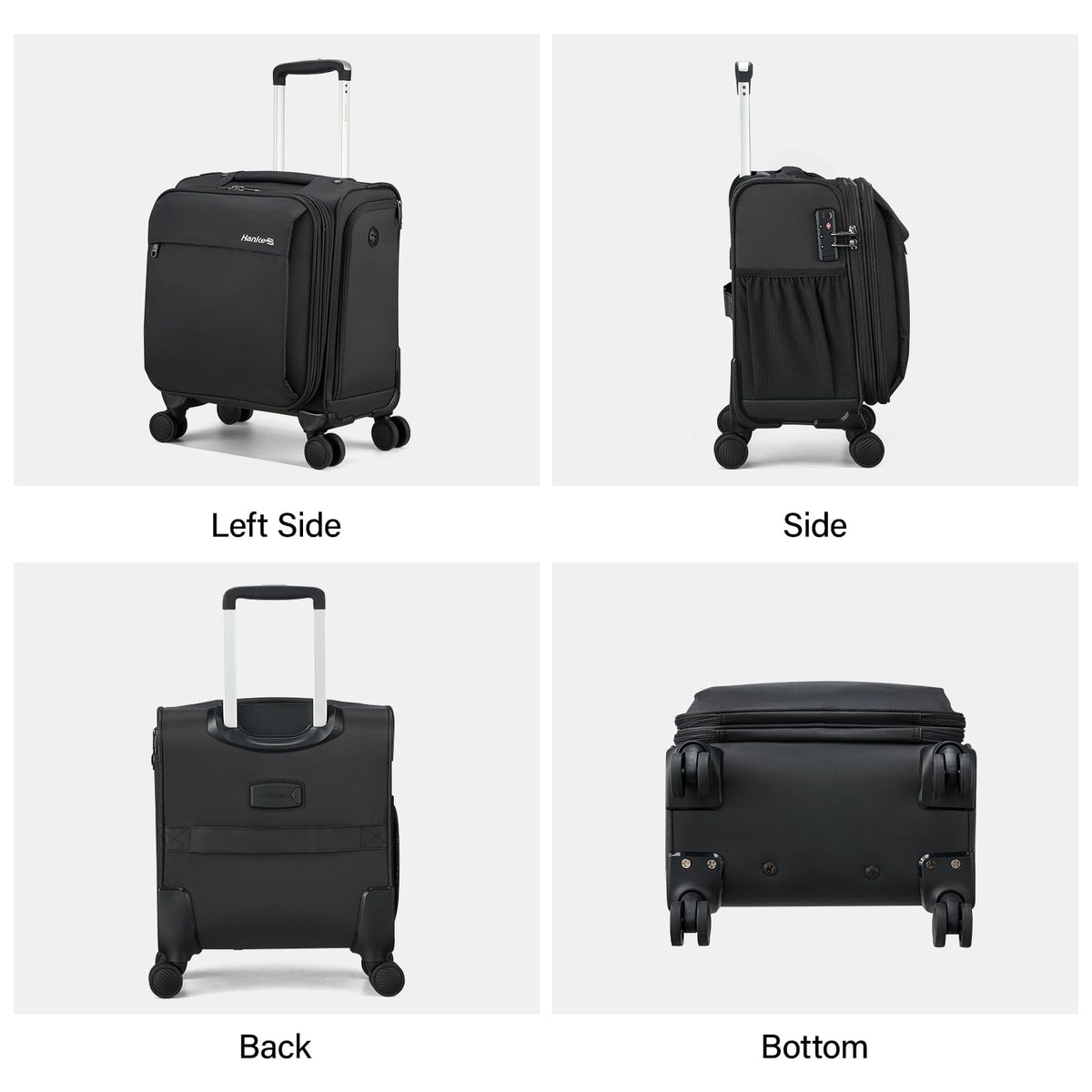 16 Inch Underseat Carry On Luggage with Wheels Dark Gray R749941