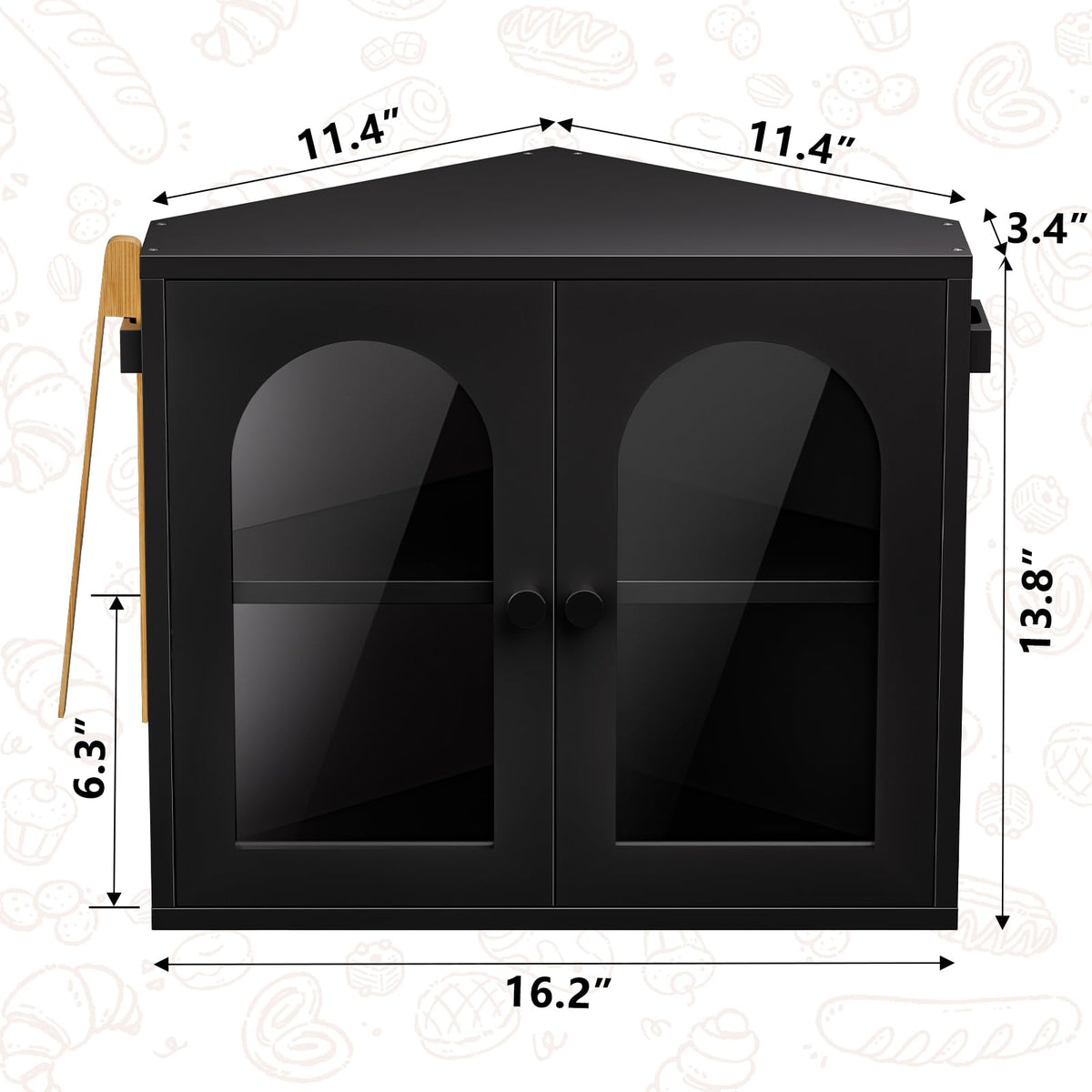 2 Tier Corner Bread Box with Acrylic Door G201596