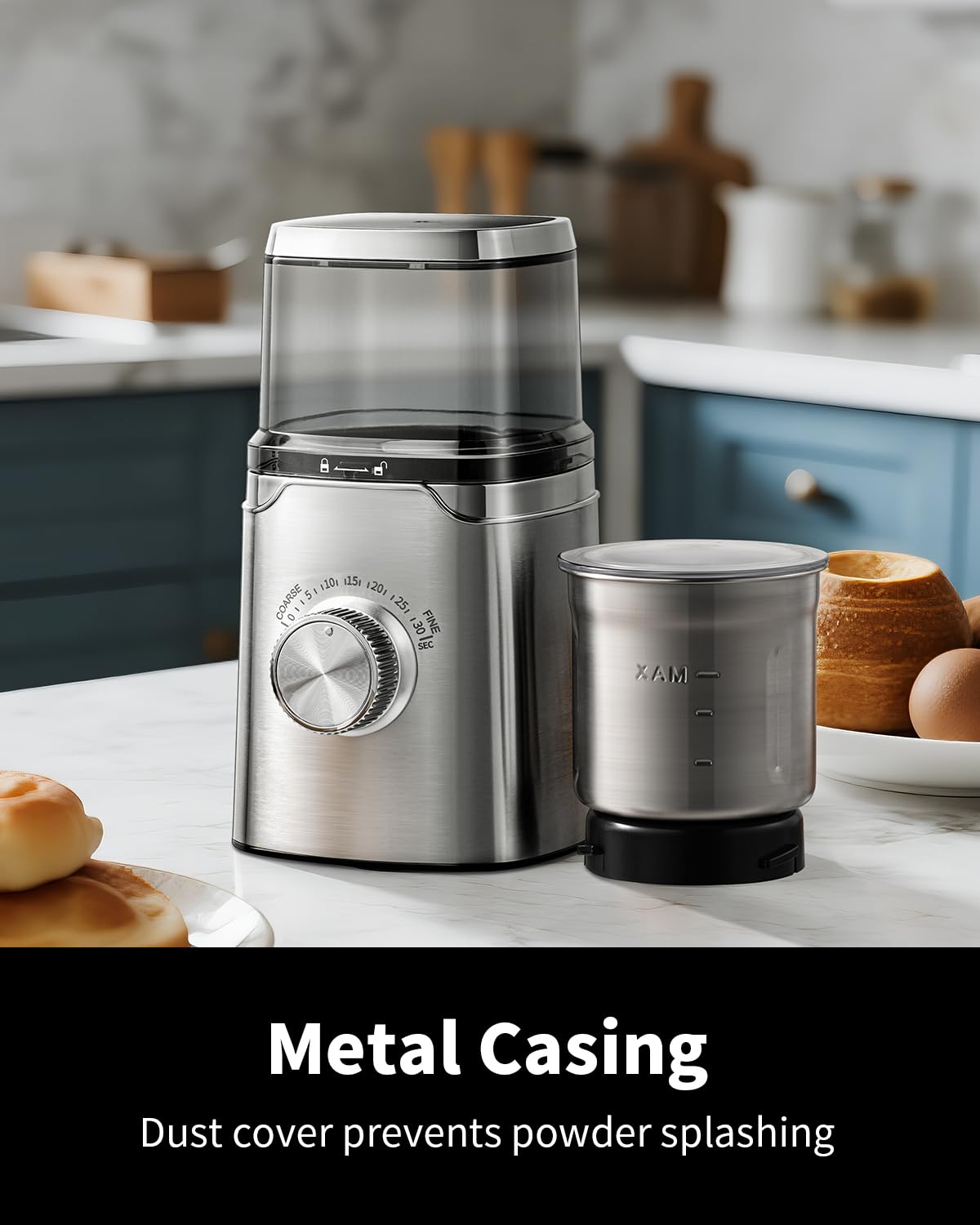 Electric Blade Coffee Grinder with Removable Stainless Steel Bowl J478