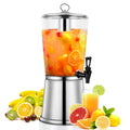 2 Gallons Stainless Steel Beverage Dispenser with Stand and Spigot B277