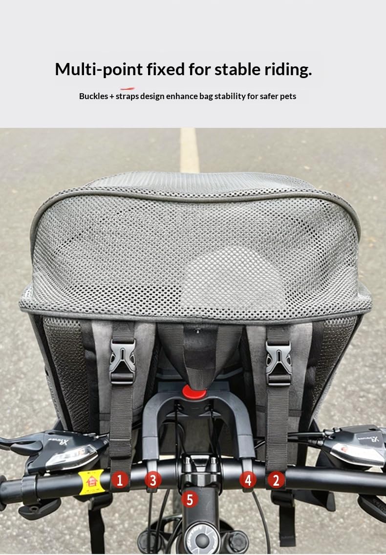 Expandable Soft-Sided Pet Bike Basket with Breathable Mesh Z93725