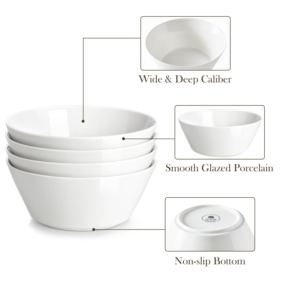 35 OZ Soup Bowls Set of 4 and 24 OZ Cereal Bowls Set of 6 I201505