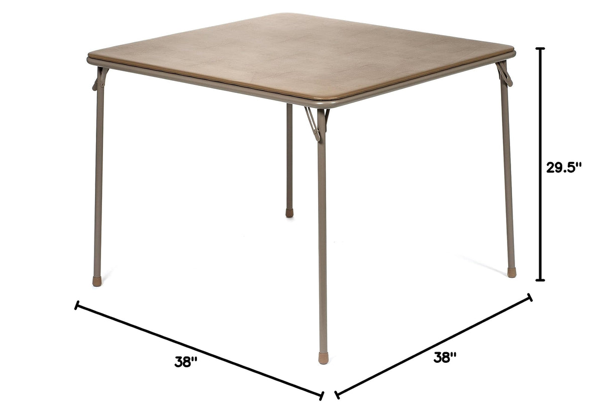 38" Square Folding Card Table, Beige Vinyl E8209