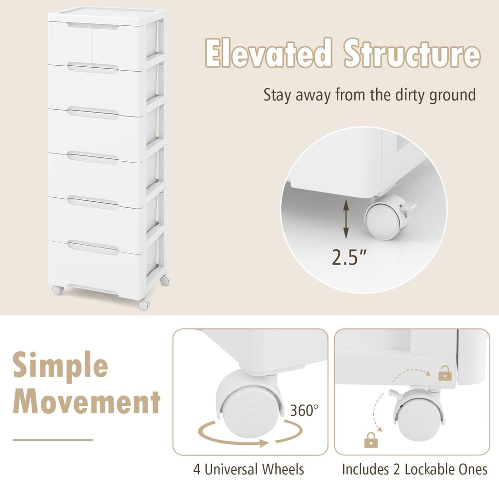 Storage Cabinet with 6 Plastic Drawers Y63101