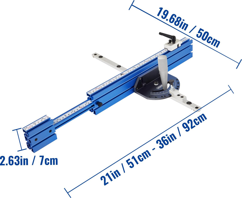 Table Saw Miter Gauge Fence with 11 Preset Angle Stops S727