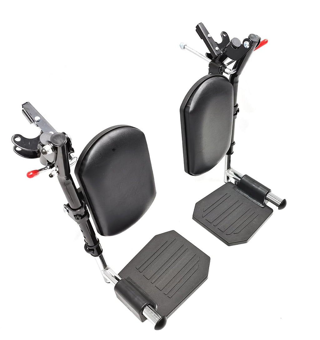 Black Wheelchair Elevating Leg Rest with Calf Pads and Composite Footplates Z203663