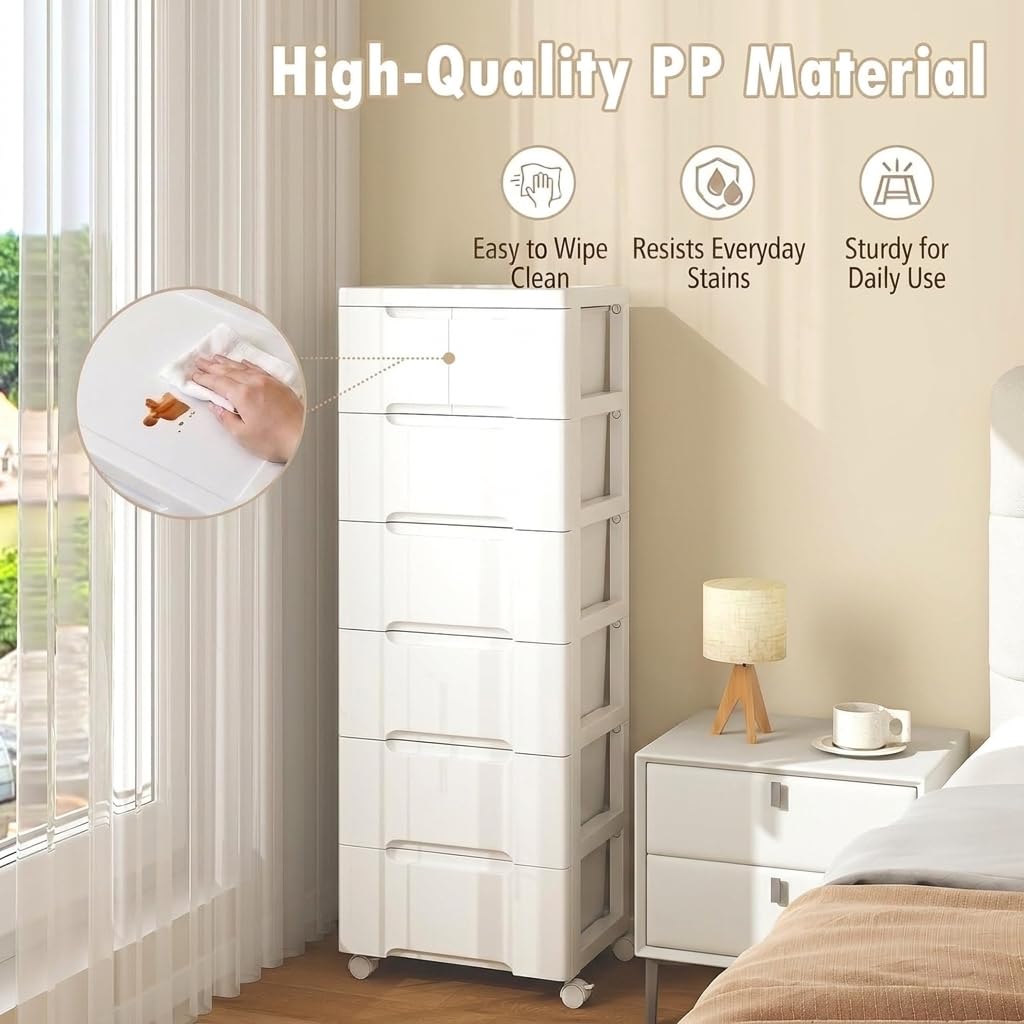 Storage Cabinet with 6 Plastic Drawers Y63101