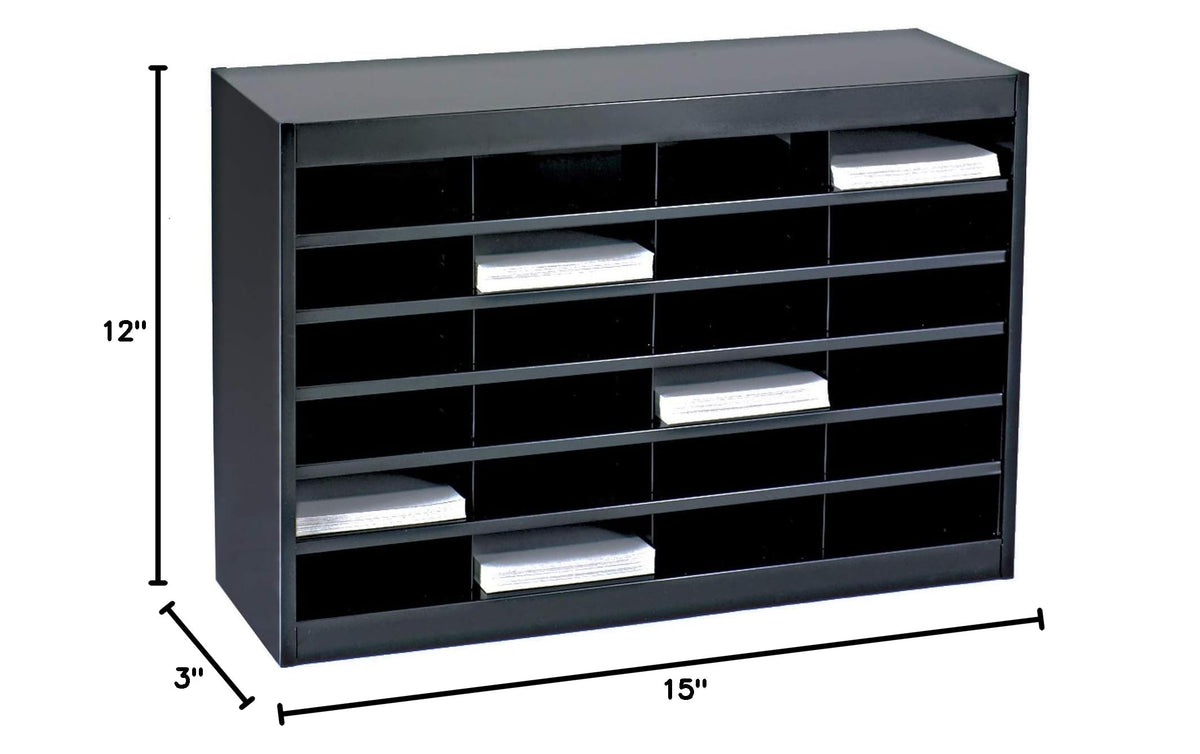 Black 24 Compartment Steel Mail Sorter S904704