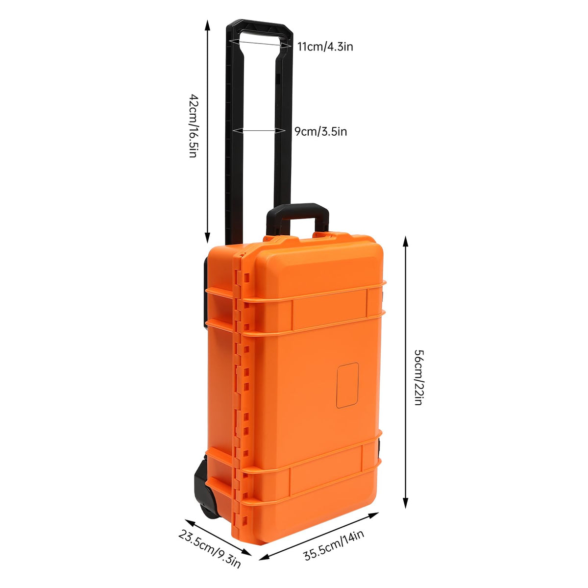 22" Rolling Waterproof Hard Case with Foam (Orange) U6950