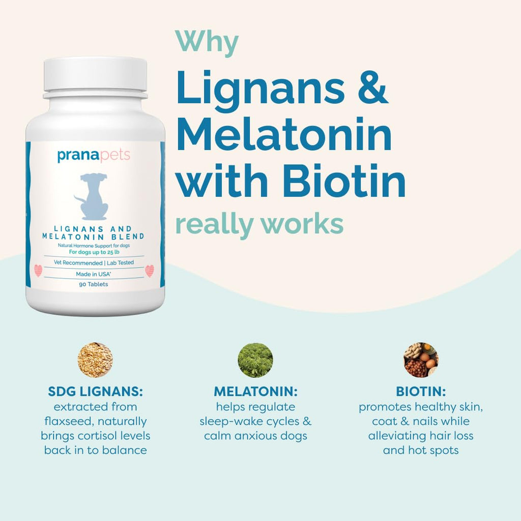 Lignans & Melatonin with Biotin Blend for Dogs Over 25 lb U968