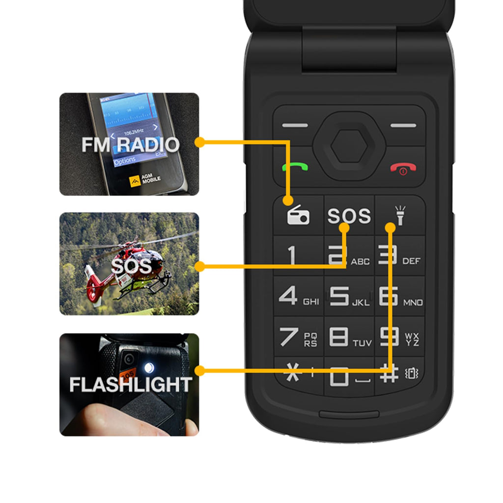 4G LTE Dual SIM IP69K Waterproof Rugged Flip Phone Y35722