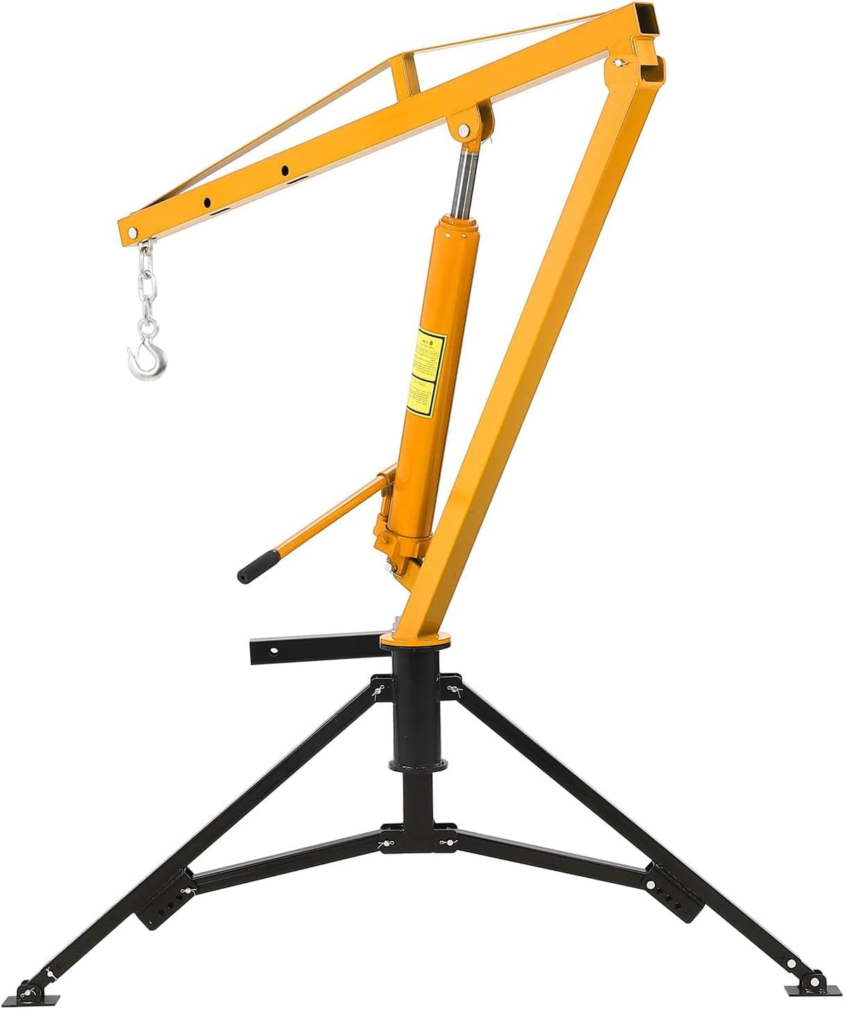Hydraulic Hitch Mounted Pickup Truck Crane, 1000 Lbs Capacity, 360° Swivel, Yellow D164362