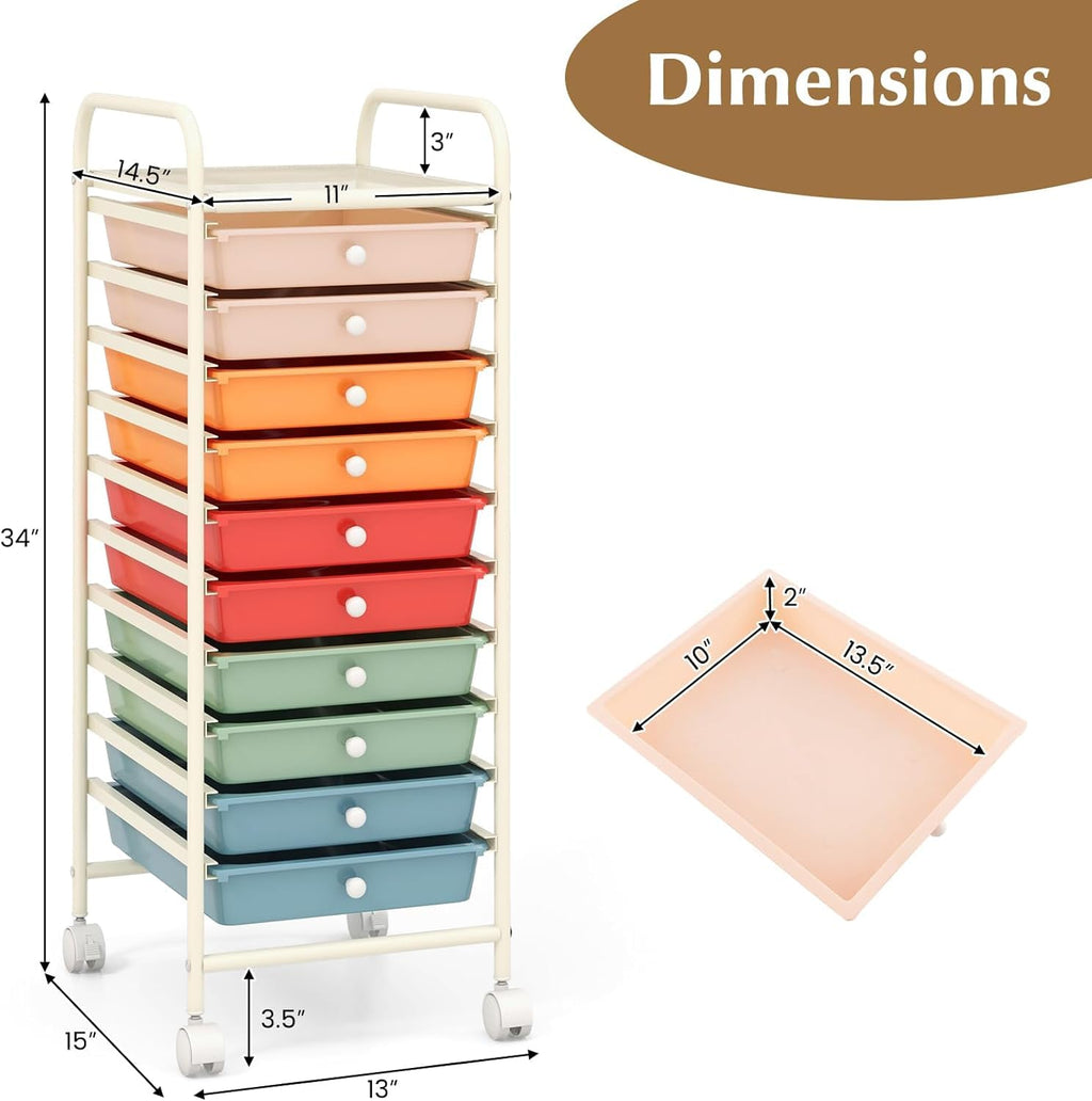 10 Drawer Rolling Storage Cart Y302687