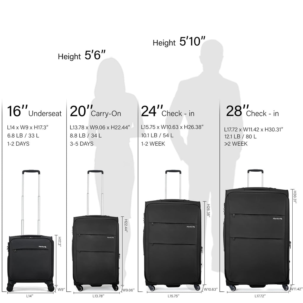 16 Inch Underseat Carry On Luggage with Wheels Dark Gray R749941