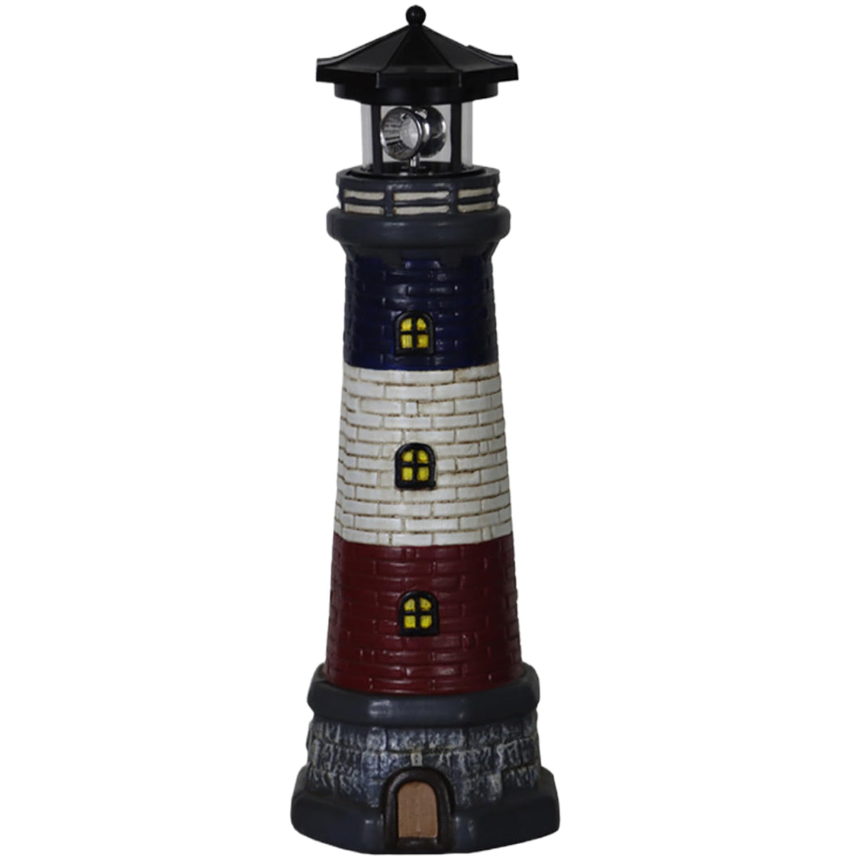 15" Tall Waterproof Resin Lighthouse Lamp with Rotating LED E72931