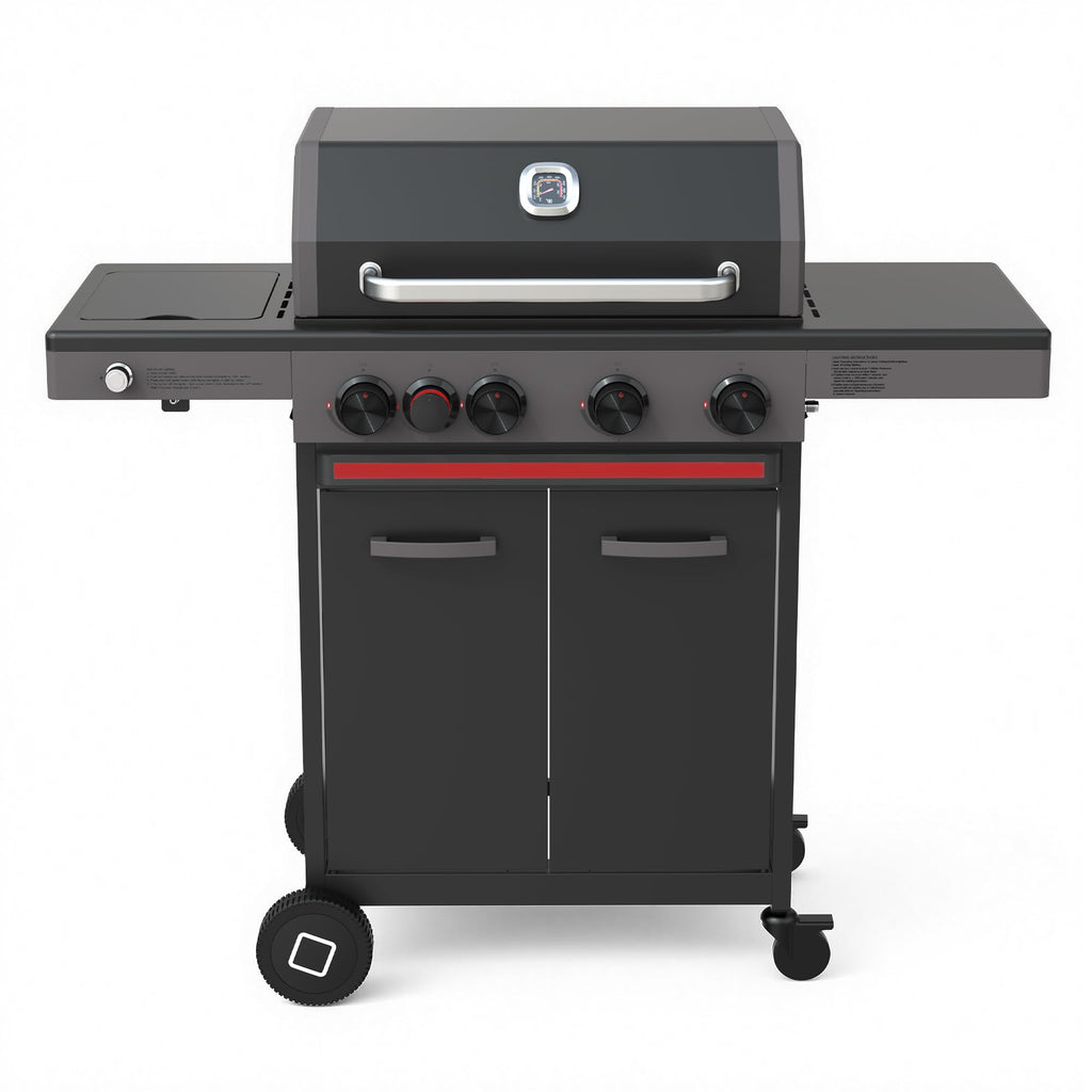 4 Burner Propane Gas Grill with Infrared Side Burner U11546