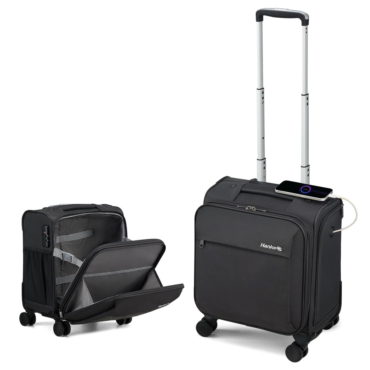 16 Inch Underseat Carry On Luggage with Wheels Dark Gray R749941