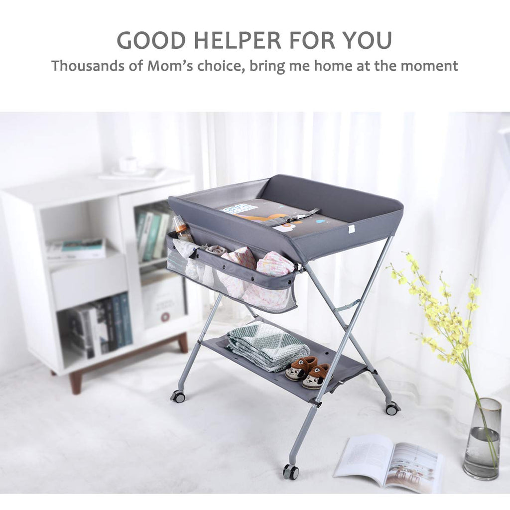 Portable Folding Baby Changing Table with Wheels U6127