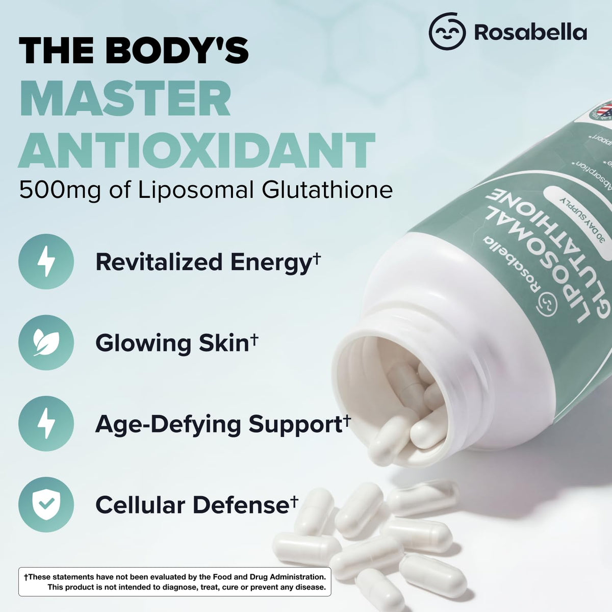 500mg Glutathione Supplement 60 Capsules H127