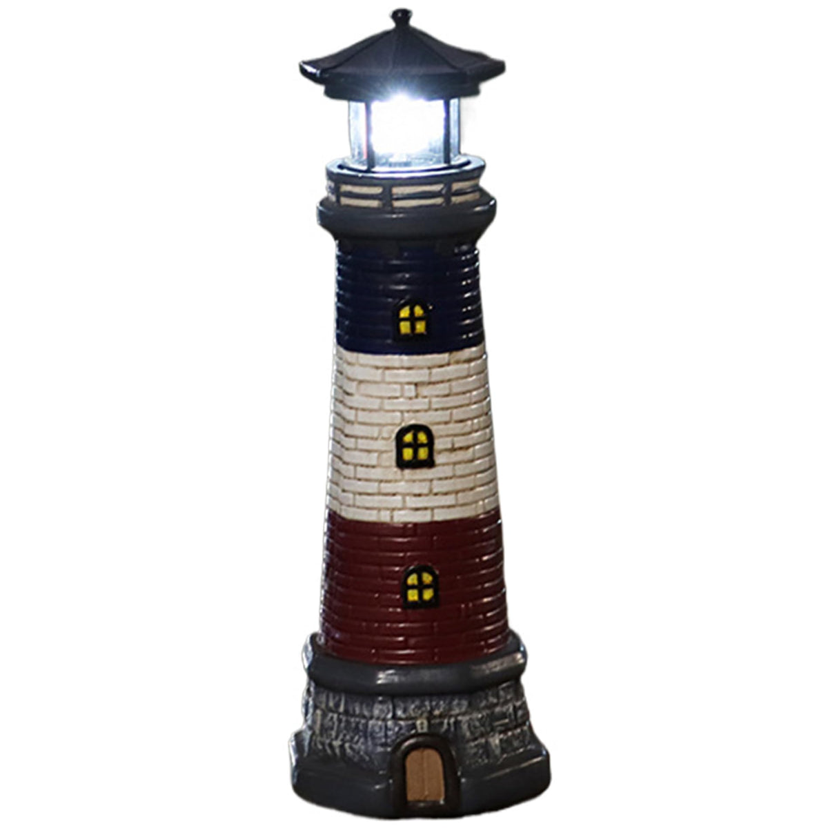 15" Tall Waterproof Resin Lighthouse Lamp with Rotating LED E72931