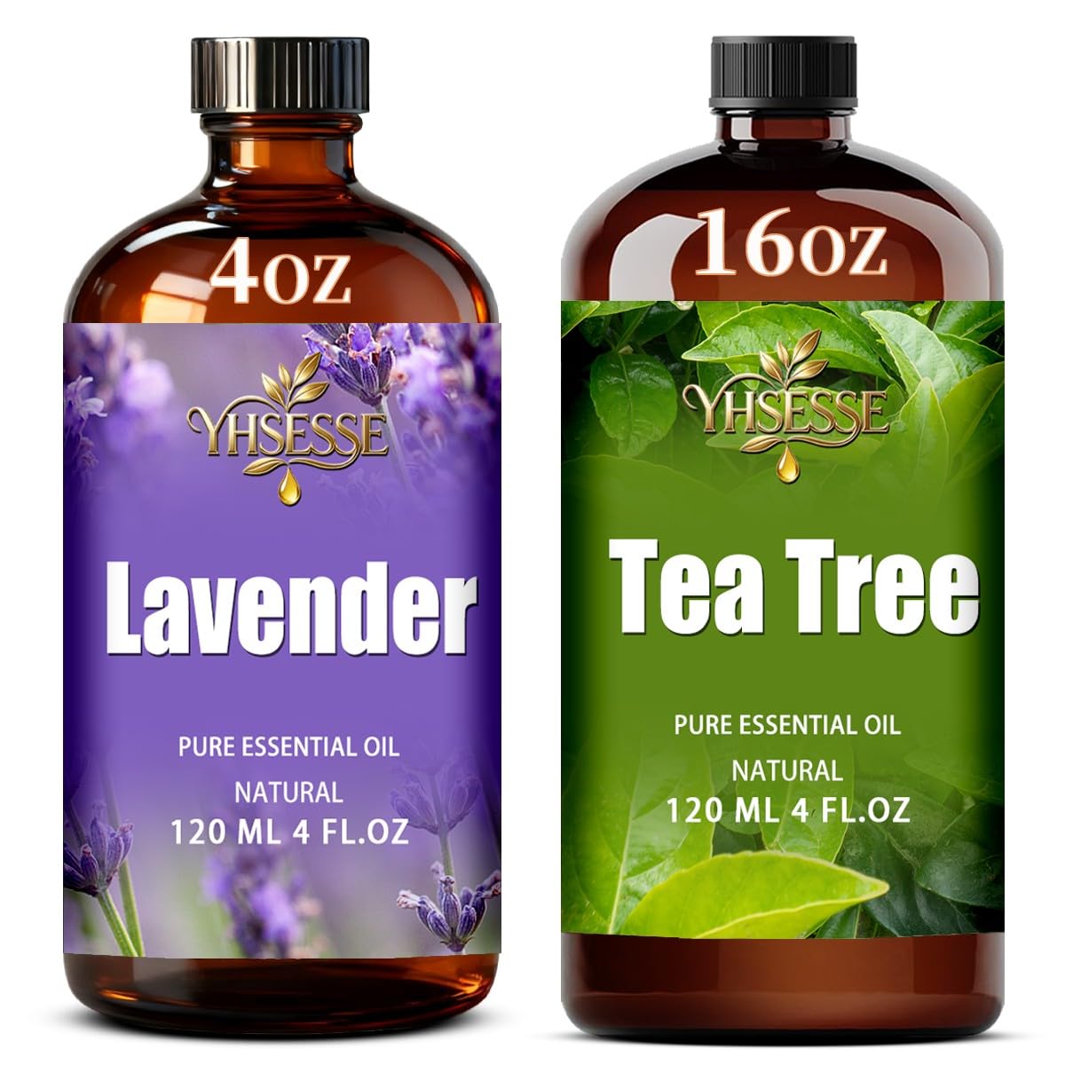 Lavender 4 Fl Oz and Tea Tree 16 Fl Oz Essential Oil V522805