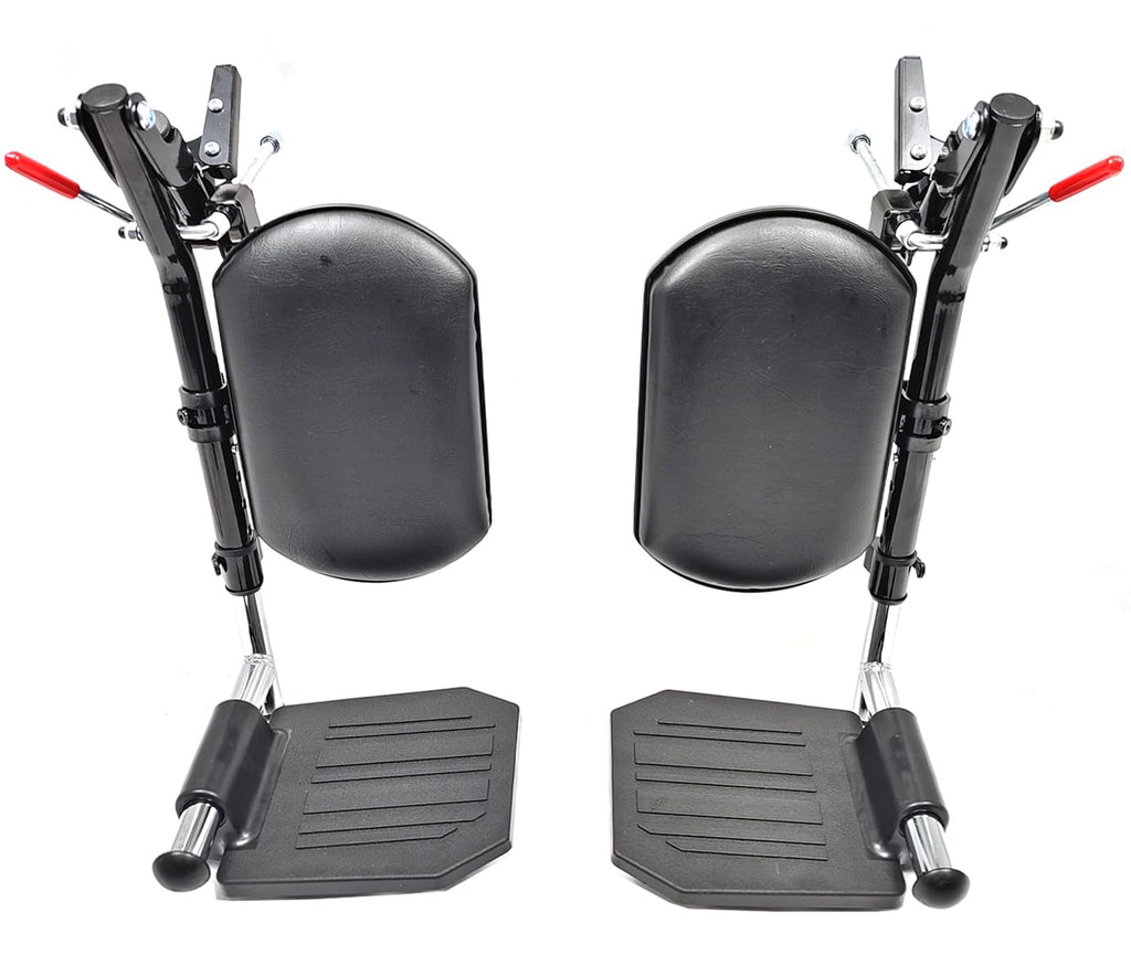 Black Wheelchair Elevating Leg Rest with Calf Pads and Composite Footplates Z203663