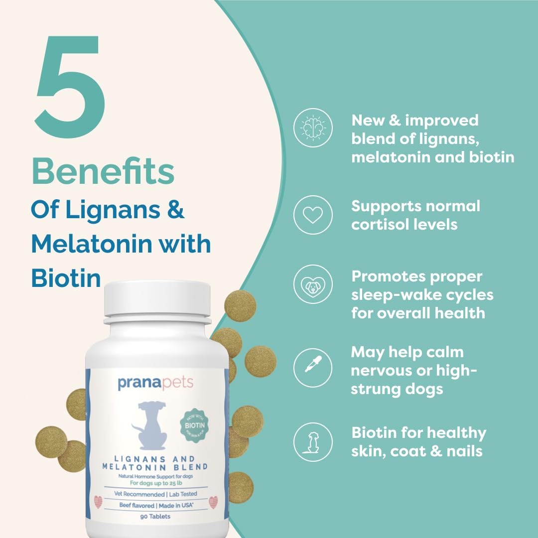 Lignans & Melatonin with Biotin Blend for Dogs Over 25 lb U968