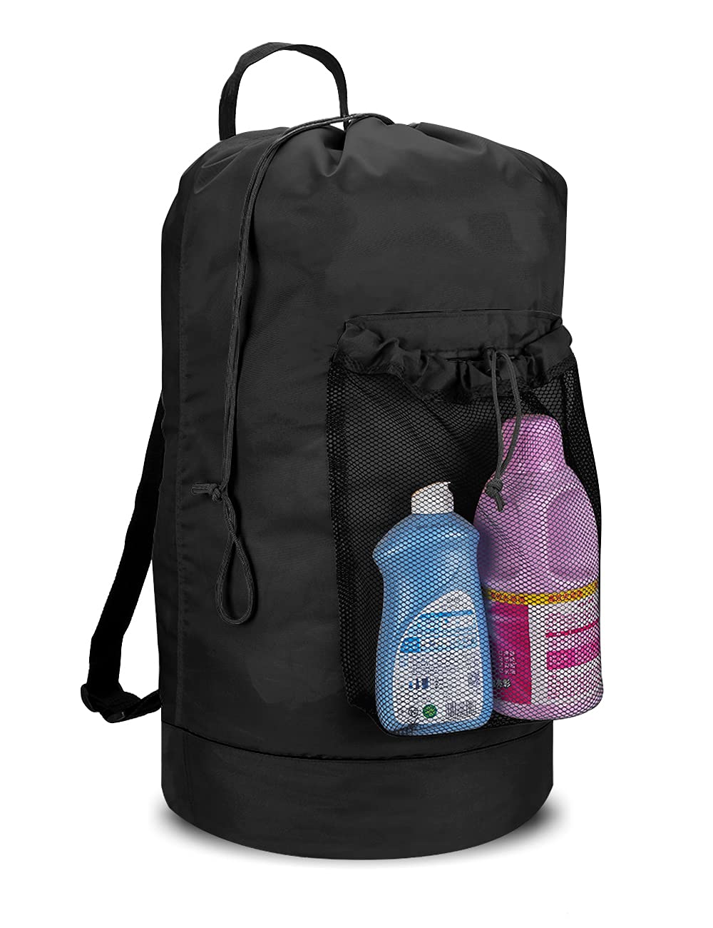 Black 115L Laundry Bag with Shoulder Straps W212608