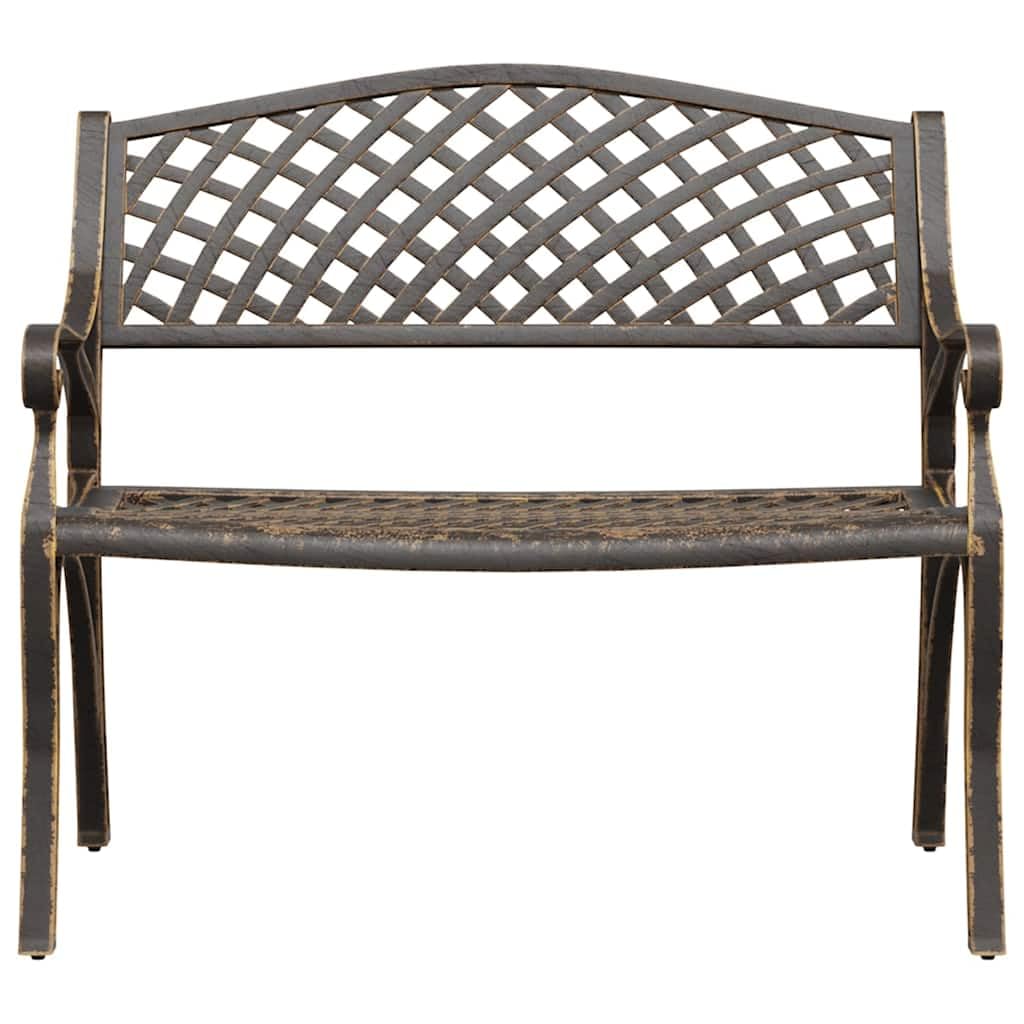 Cast Aluminum Patio Bench with Backrest I8750