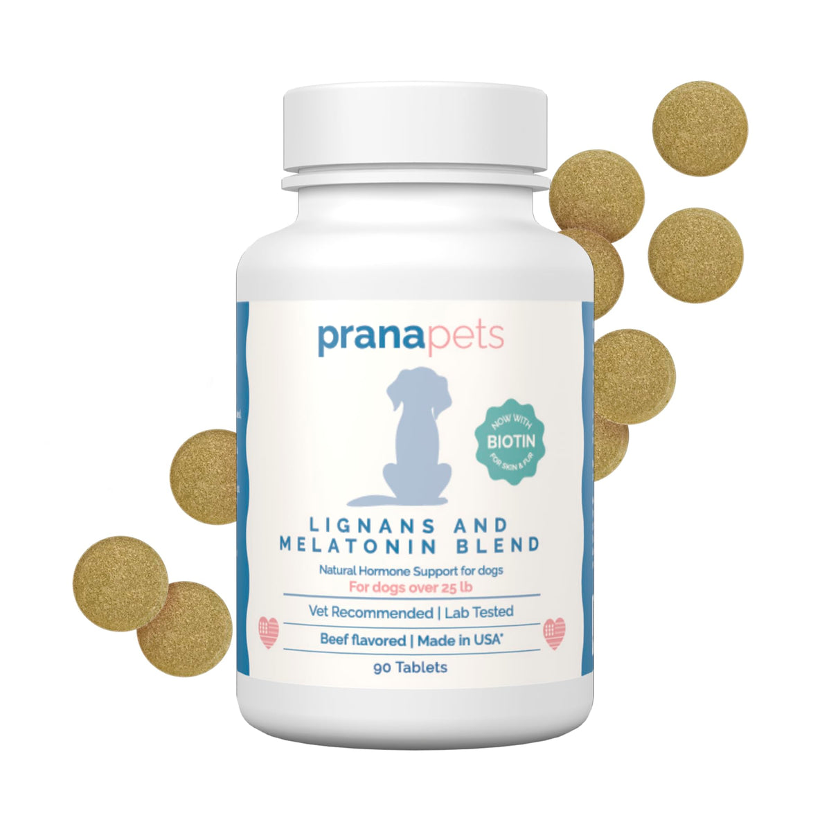 Lignans & Melatonin with Biotin Blend for Dogs Over 25 lb U968