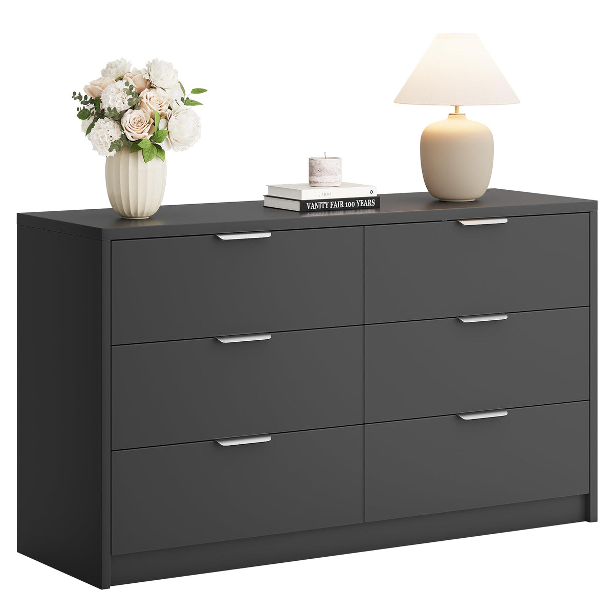 53" Wide 6 Drawer Wood Dresser T76260