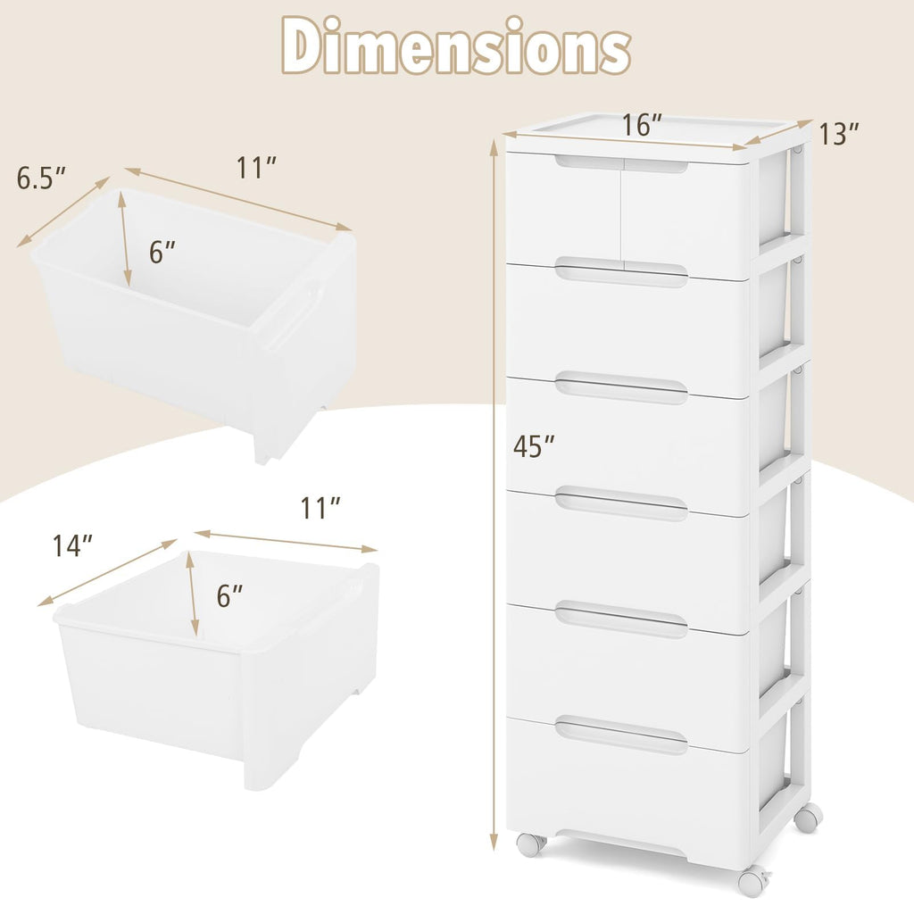 Storage Cabinet with 6 Plastic Drawers Y63101