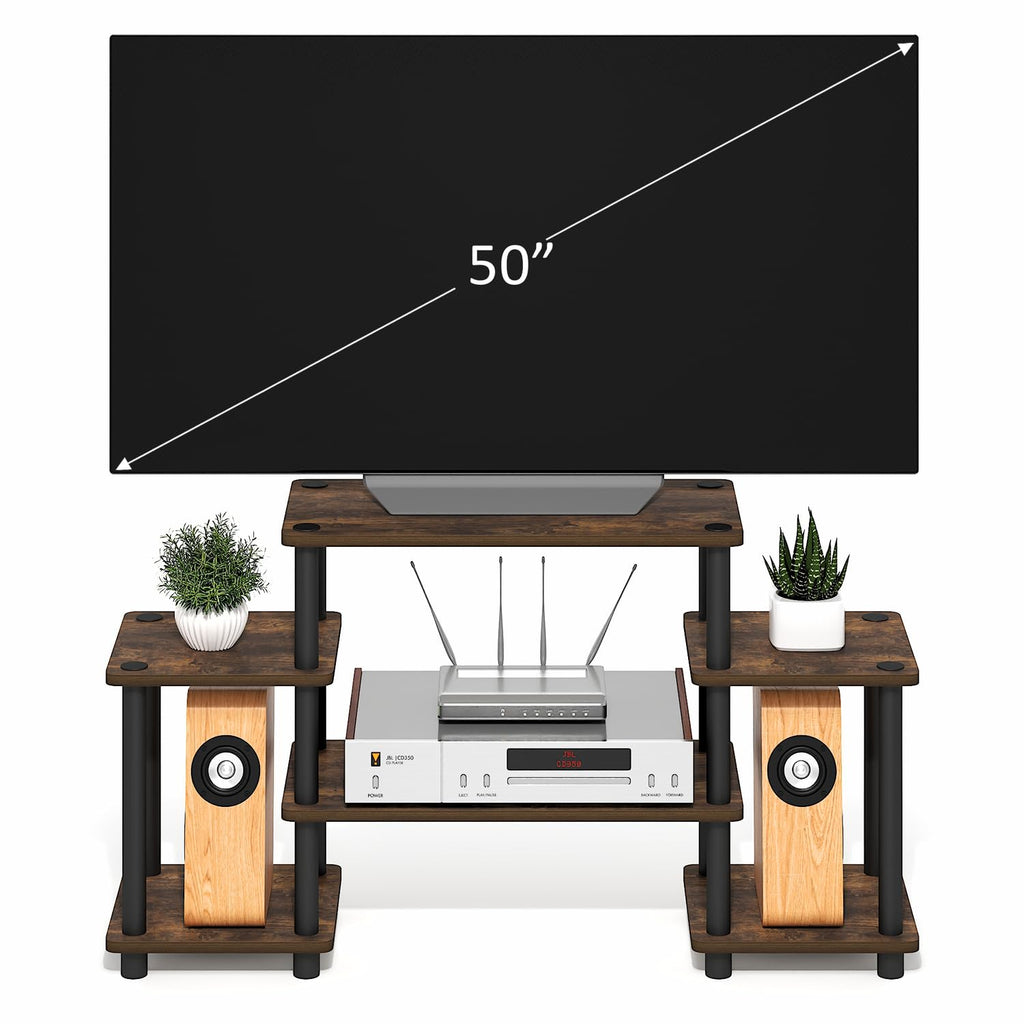 6-Shelf Toolless TV Stand with Raised Top for TV up to 50 Inch C307
