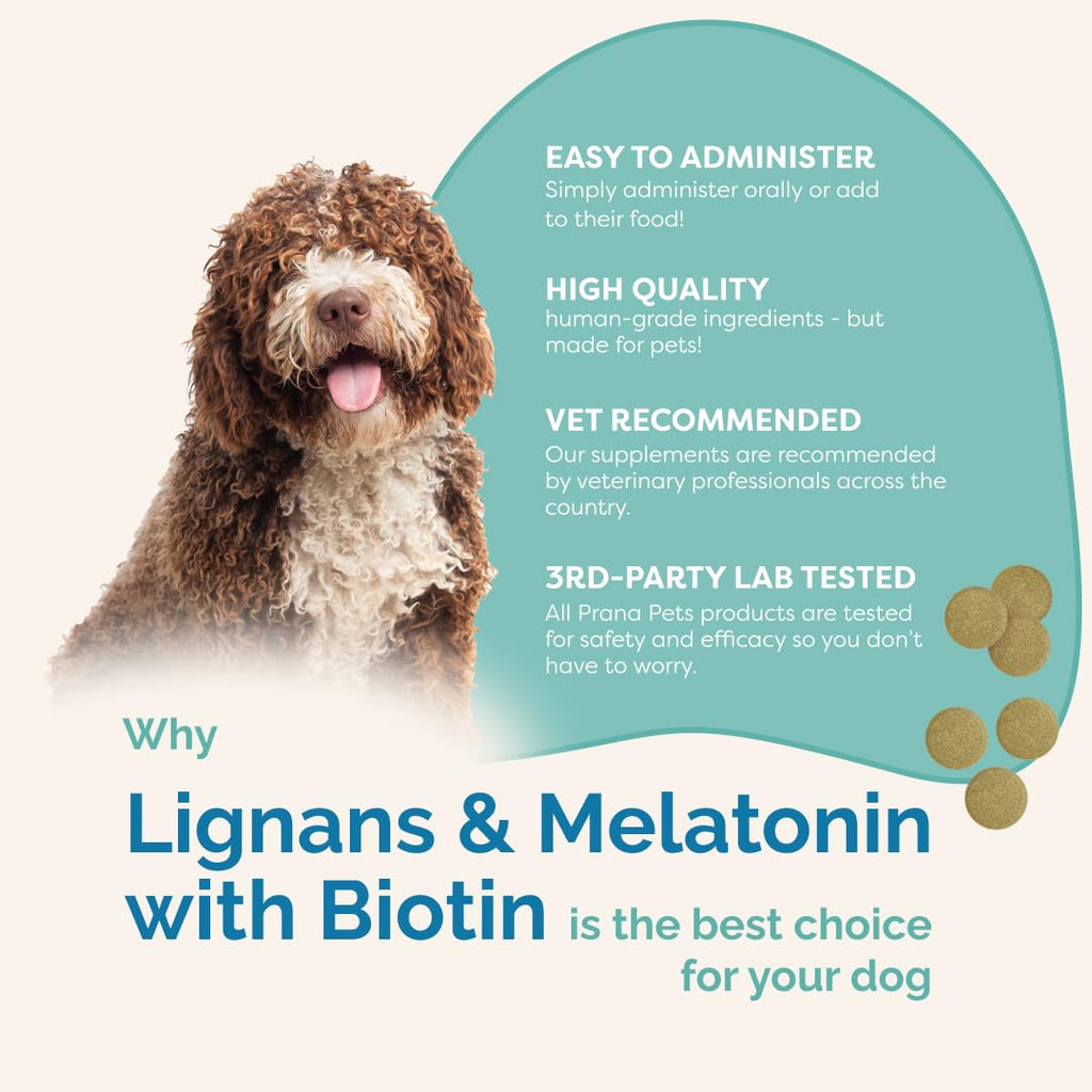 Lignans & Melatonin with Biotin Blend for Dogs Over 25 lb U968