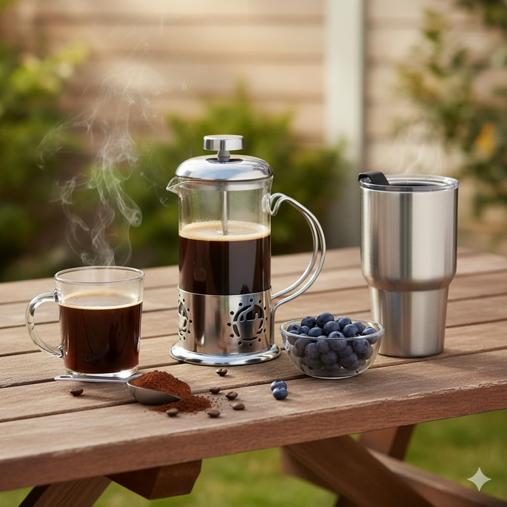 12 oz Glass Stainless French Press Coffee Maker X822673