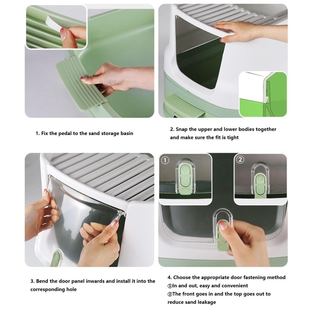 Enclosed Top-Entry Cat Litter Box with Scoop D42392