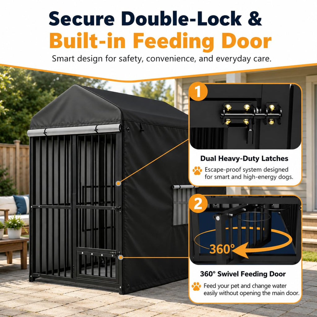 Heavy Duty Outdoor Dog Kennel with Cover F591