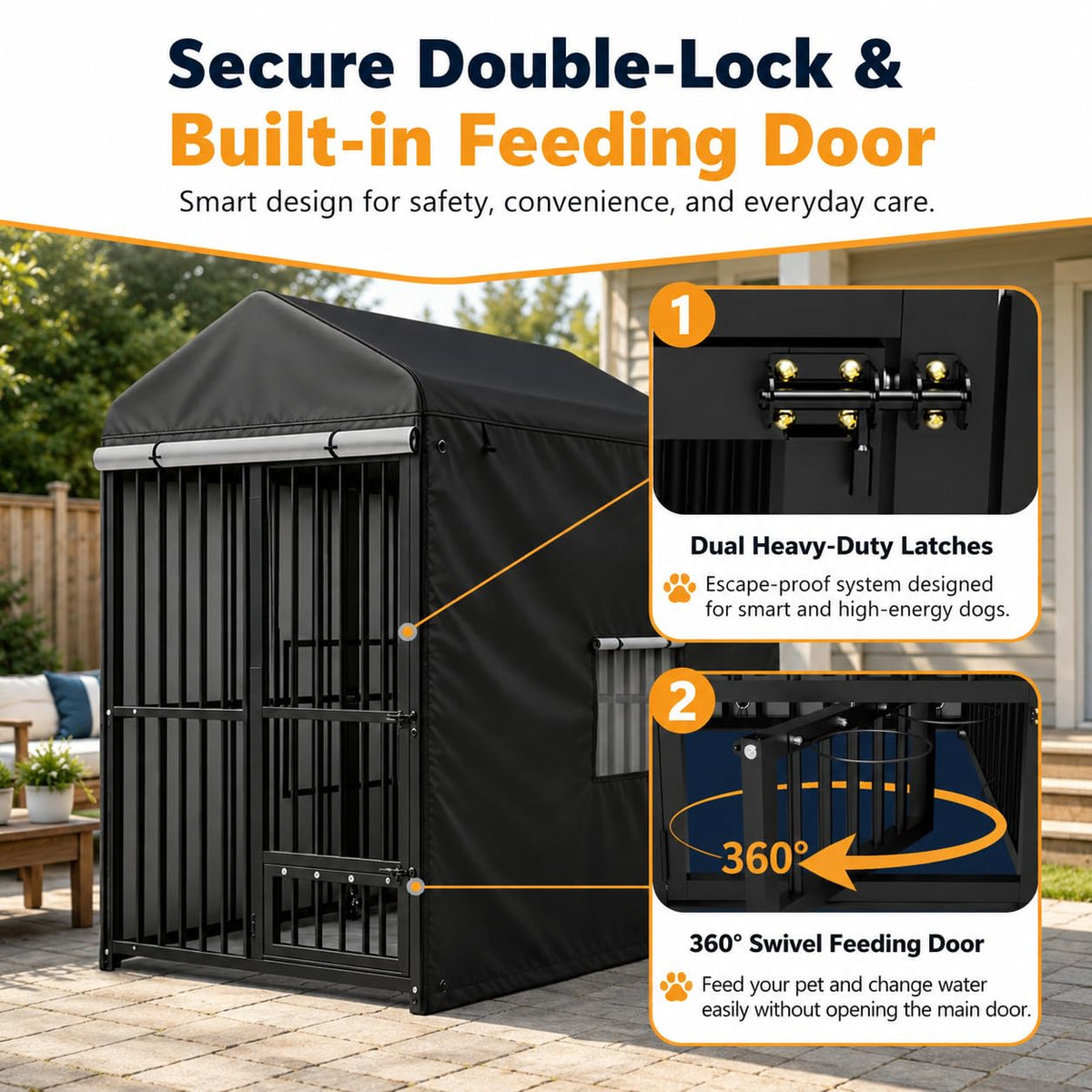 Heavy Duty Outdoor Dog Kennel with Cover F591