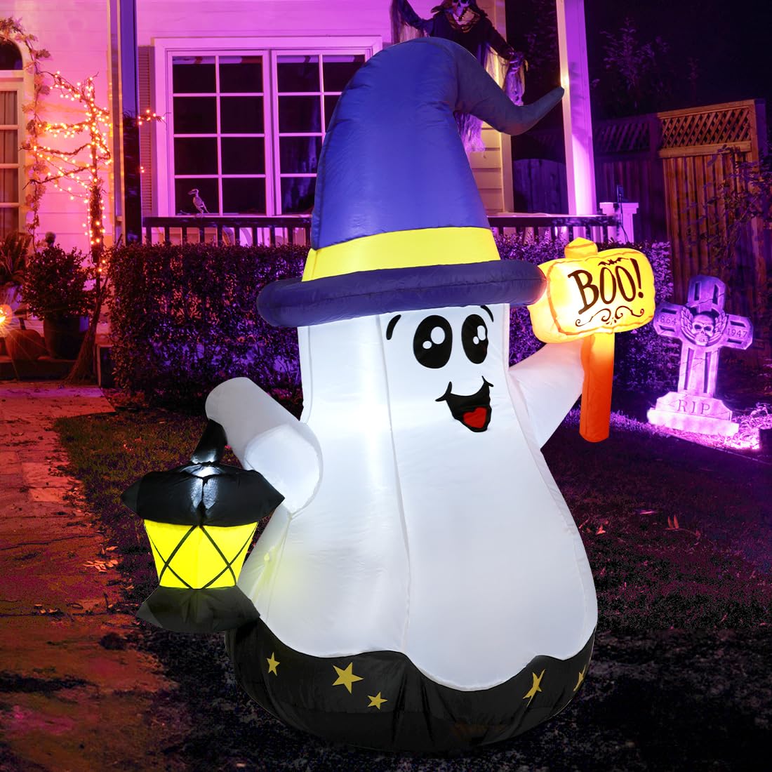 5 FT Halloween Inflatables Ghost with Built-in LEDs N8273