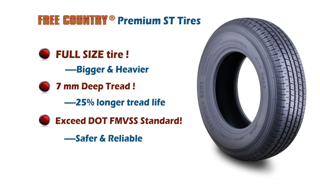 Trailer Tire Wheel ST205/75R15 10PR E 5X4.5 Black Pk2 F503