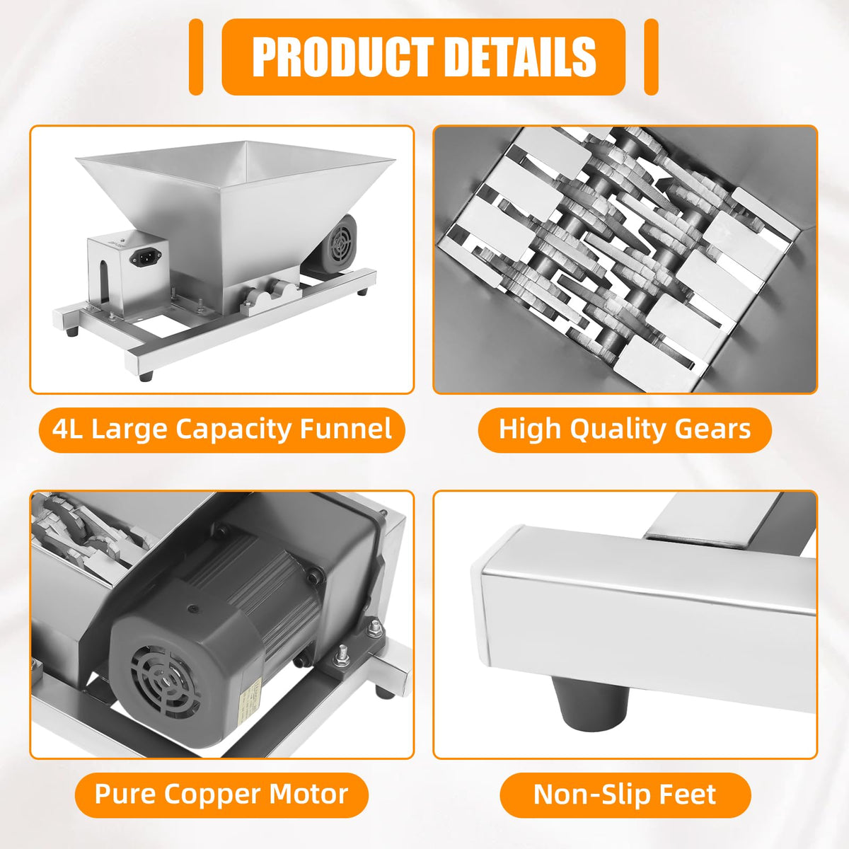 4L Stainless Steel Electric Fruit Crusher H343