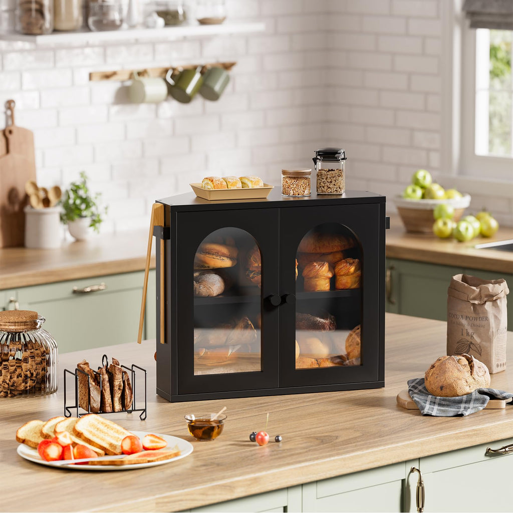 2 Tier Corner Bread Box with Acrylic Door G201596