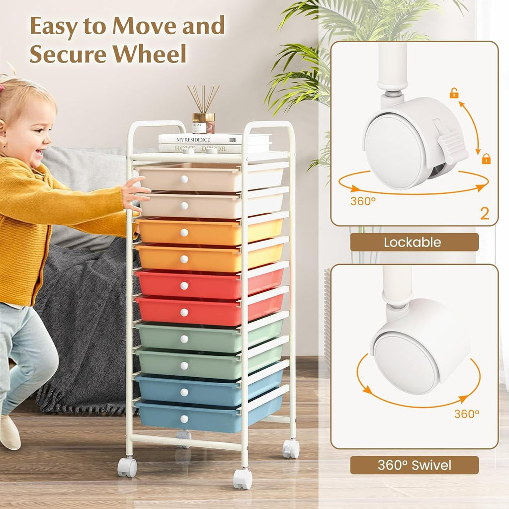 10 Drawer Rolling Storage Cart Y302687