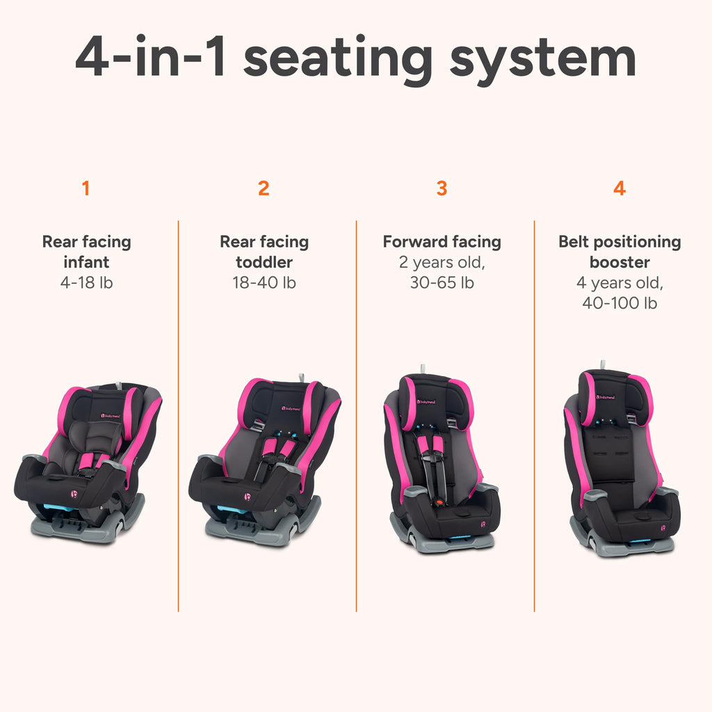 Pink Convertible Car Seat N365